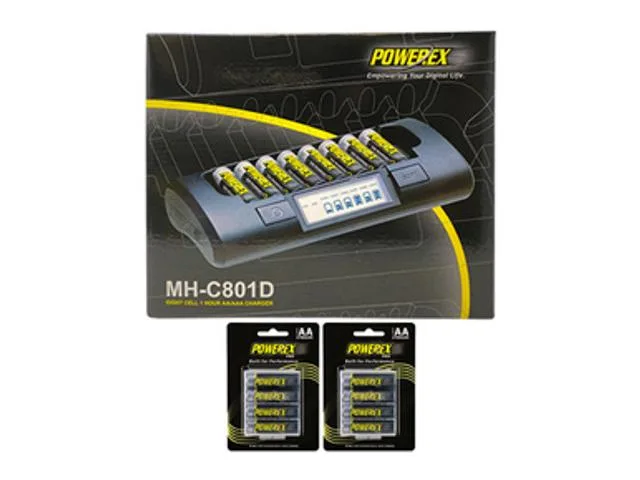 Maha Energy Corp. Maha Energy Corp. MH-C801D 8-slot charger with 8 AA 2700 mAh NiMH batteries — product photo