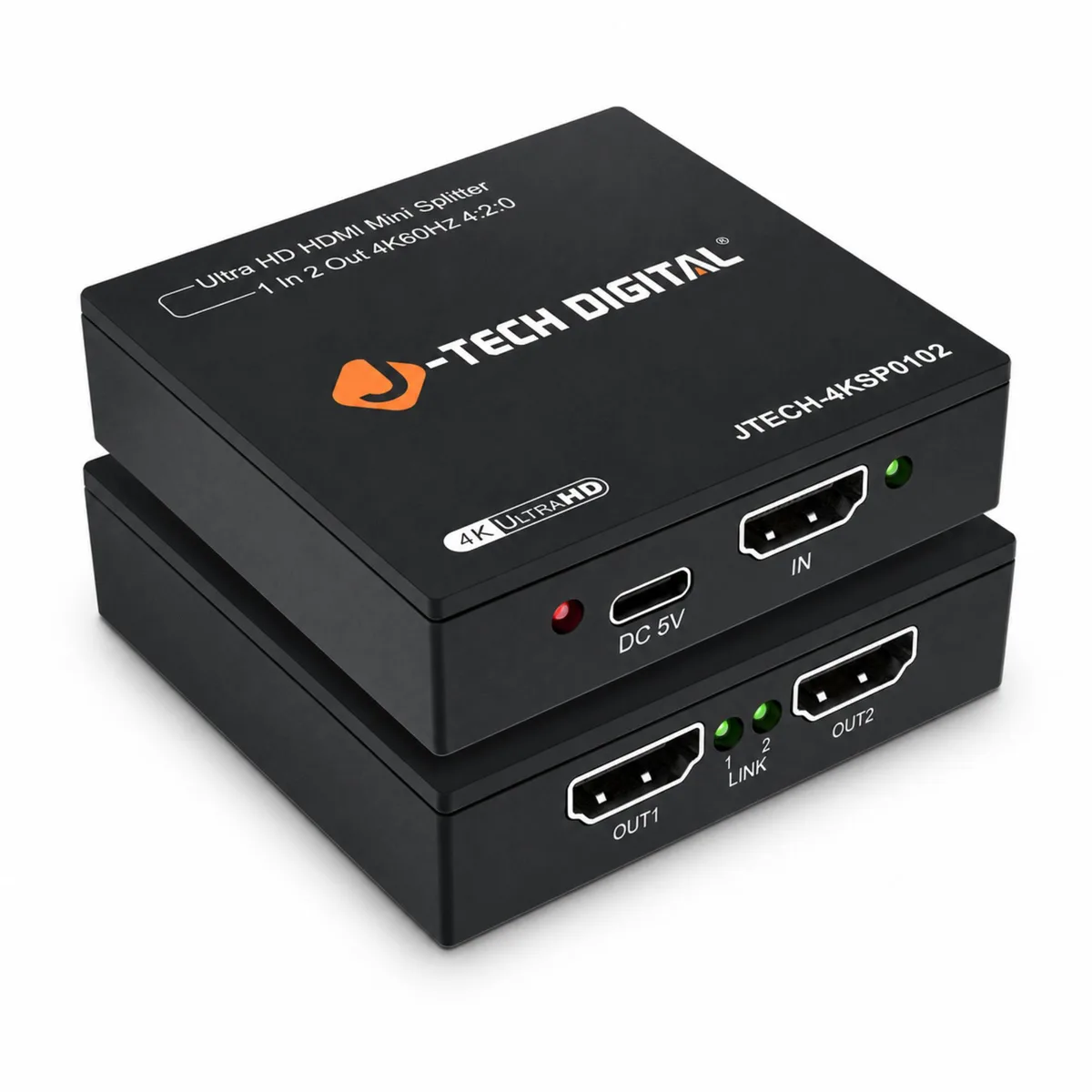 J-Tech Digital Inc. J-Tech Digital JTECH-4KSP0102 1x2 HDMI Splitter 4K 60Hz 10.2Gbps — product photo