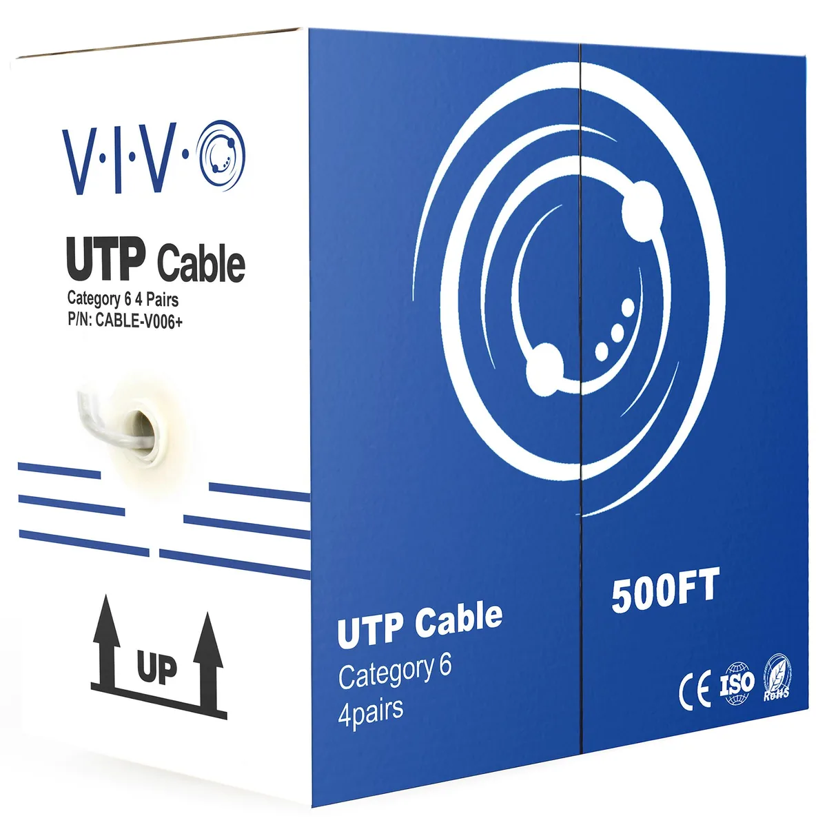 VIVO VIVO 500ft Cat6 UTP CCA 23AWG Grey network ethernet cable — product photo