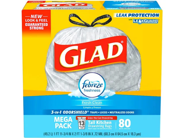Clorox Clorox 78899CT 13 gal 0.78 mil Drawstring Trash Bags Cleaning — product photo