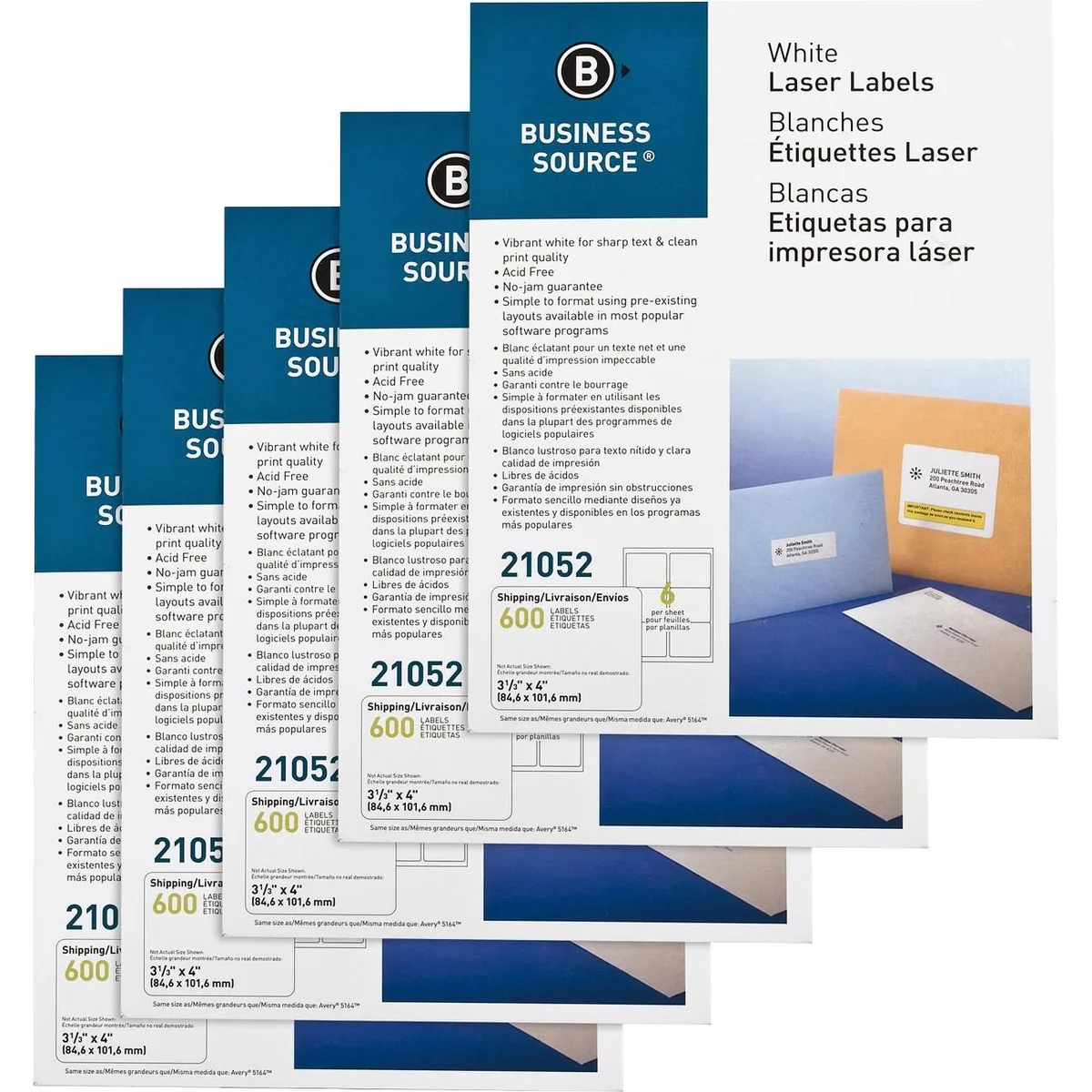 Business Source Business Source 21052CT White Address Labels 3000/Carton — product photo