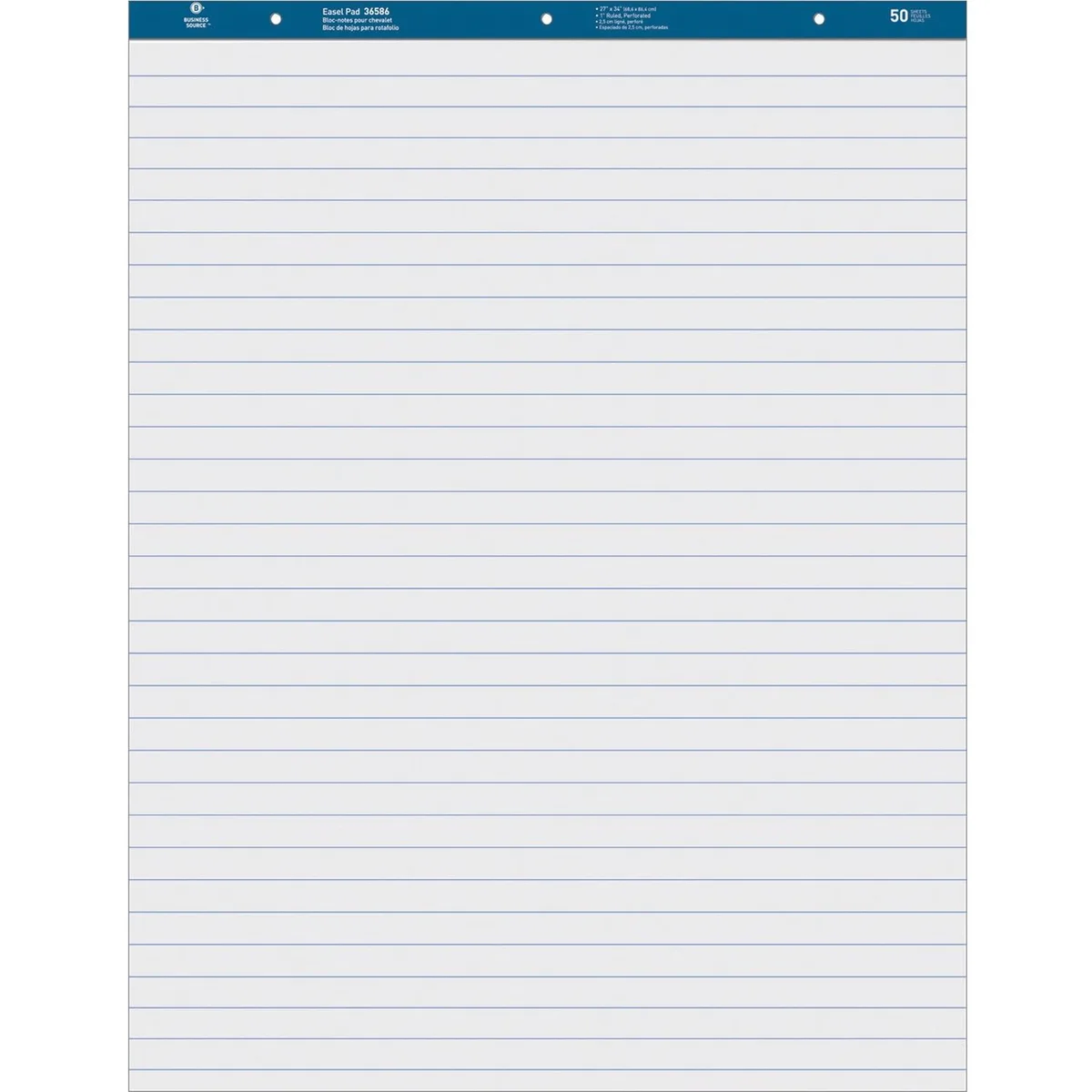 Business Source Business Source 36586 easel pad ruled 50 sheets 27x34 4/CT white — product photo