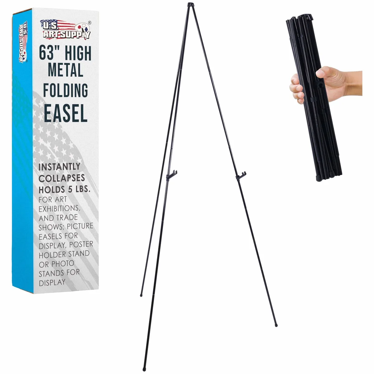  U.S. Art Supply E-870 63" Folding Easel 15" Collapsed — product photo