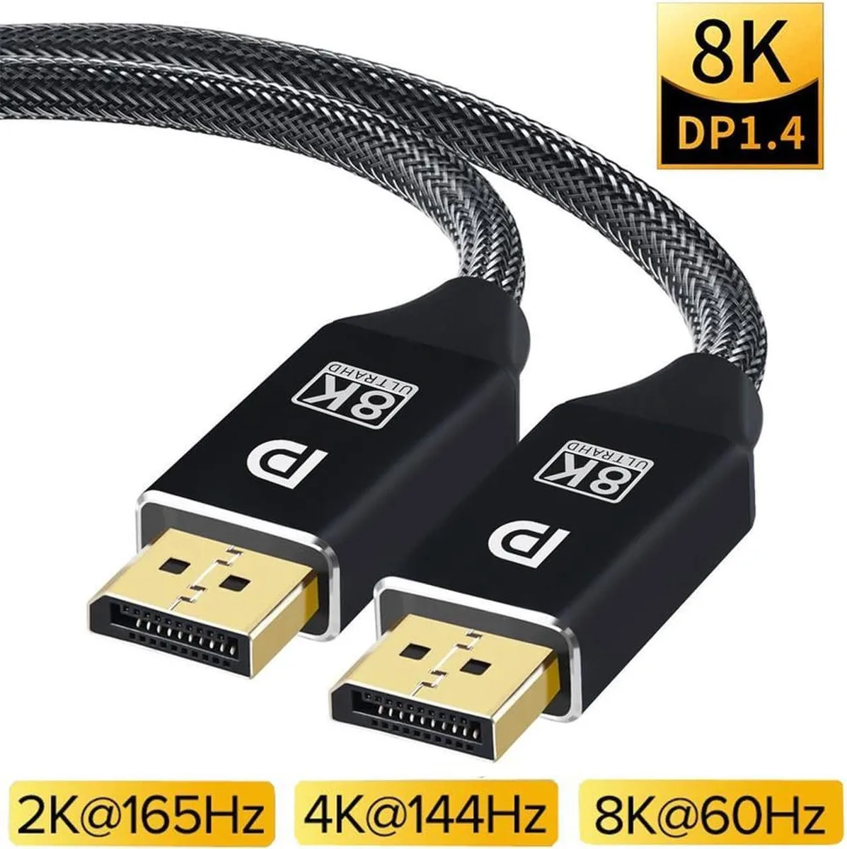 SMUGDESK SMUGDESK DisplayPort 1.4 Cable 3.3ft 8K 60Hz 4K 144Hz Black — product photo