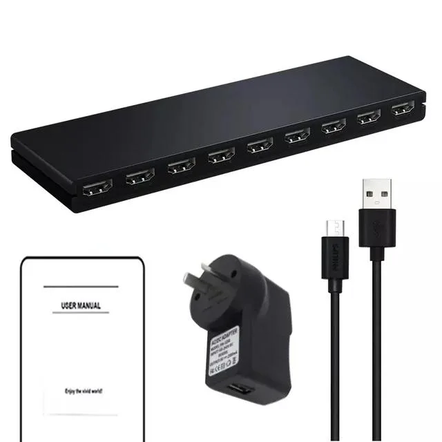 YINGHUA YINGHUA 1x8 HDMI Splitter 4K 30Hz HDCP 1.4 AU power — product photo