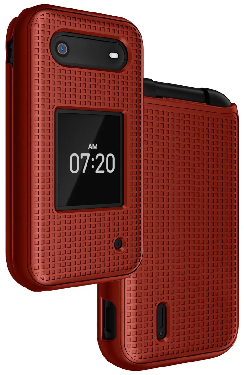 Nakedcellphone Nakedcellphone Grid Textured Slim Case Red for Nokia 2760 2780 Flip — product photo