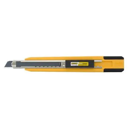 Olfa PA-2 snap-off utility knife with plastic cushion-grip handle, pocket clip, and 9 mm blade