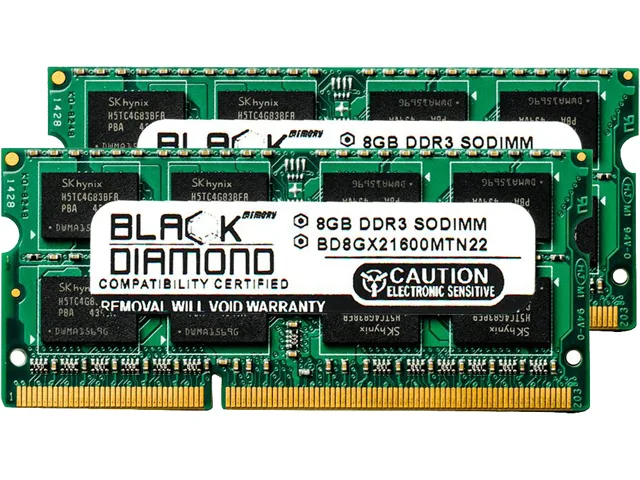 Black Diamond Memory Black Diamond Memory BD8GX21600MTN22 16GB (2 x 8GB) DDR3 1600 laptop RAM — product photo