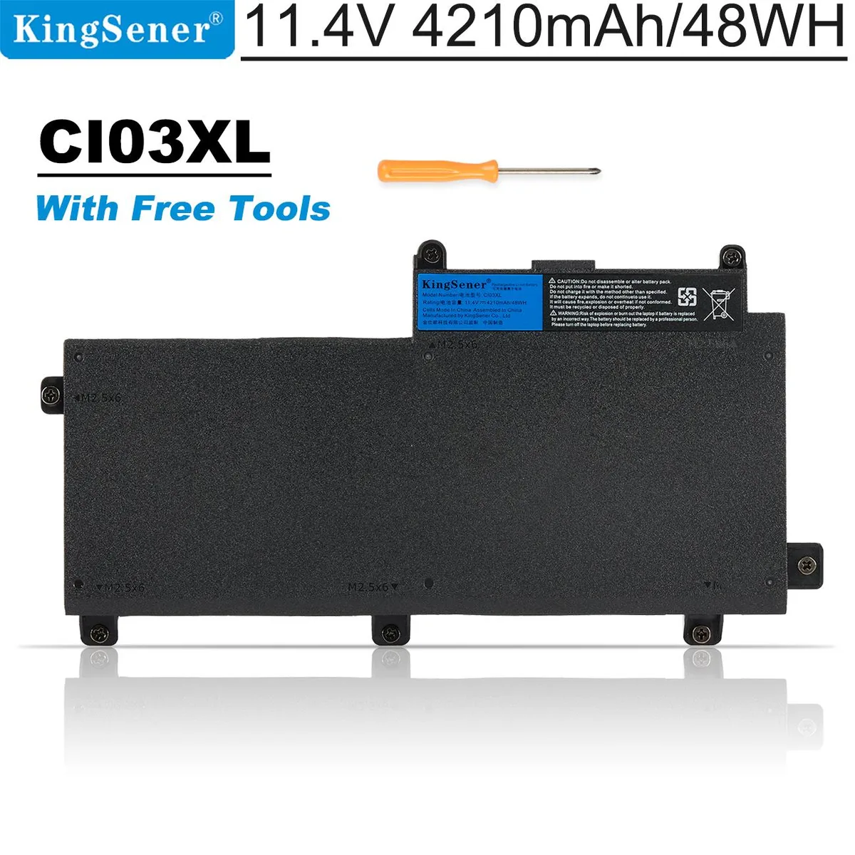 KingSener KingSener CI03XL laptop battery 10.95V 48Wh for HP ProBook 640 645 650 655 G2 G3 — product photo