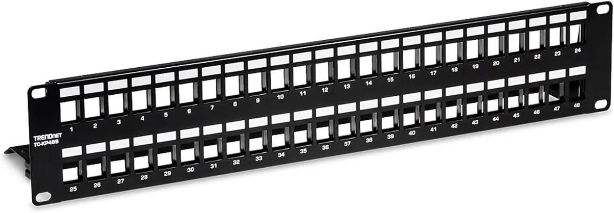 TAURKENAM TAURKENAM 48-Port Blank Keystone Shielded 2U 19 Rackmount Patch Panel — product photo