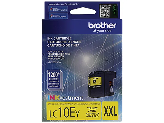 Brother Brother LC10EY Yellow Ink Cartridge 1200 Pages — product photo