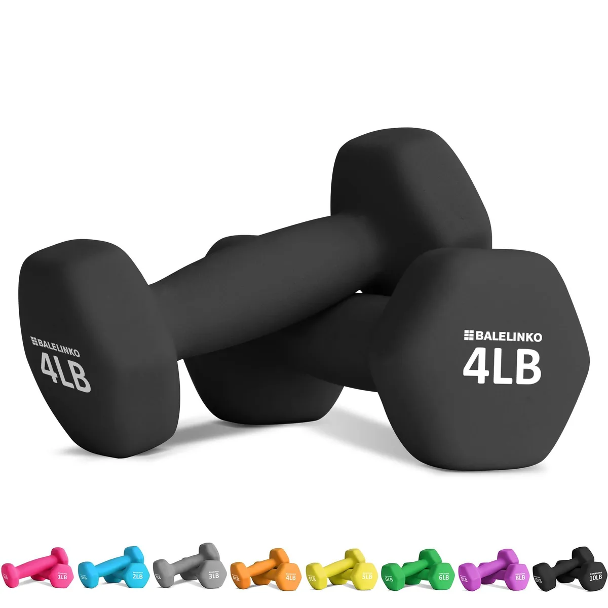 Balelinko 4 lb Hex Neoprene Dumbbells Pair — product photo