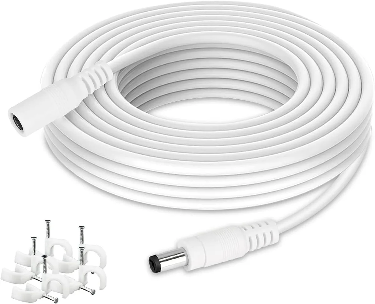BFKK BFKK DC Power Extension Cable 16.5ft 2.1mm x 5.5mm White — product photo