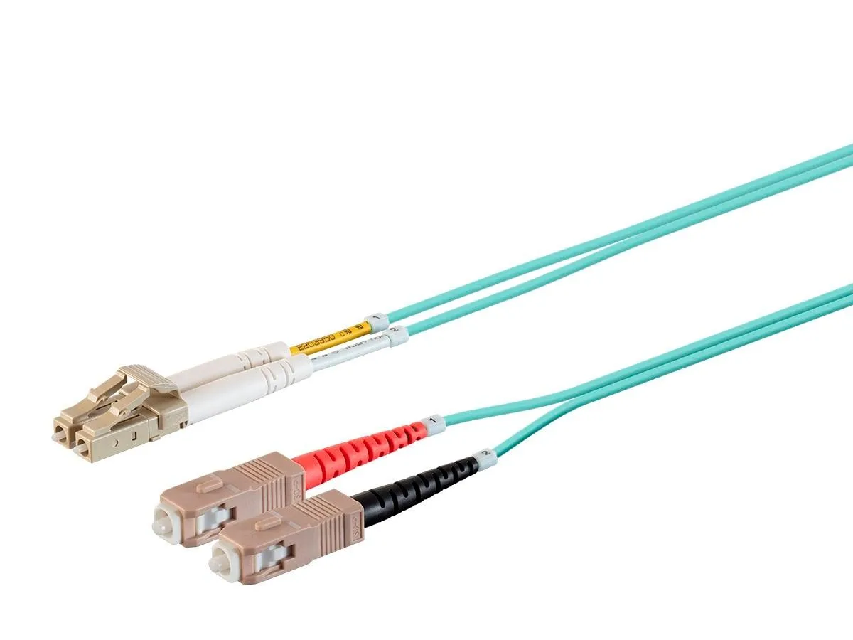 Monoprice Inc. Monoprice 139429 OM4 fibre optic cable 20 m LC/UPC-SC/UPC duplex 50/125 2.0 mm OFNR — product photo