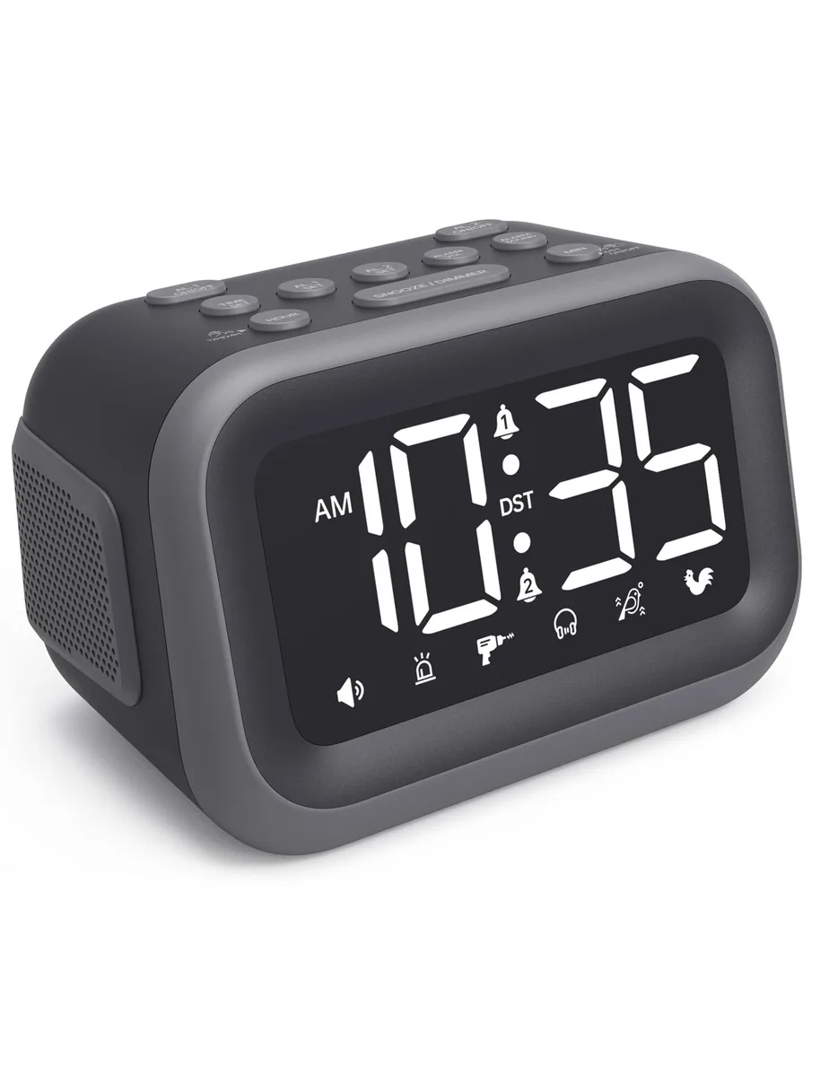  Super Loud Alarm Clock 115dB 4.2" LED USB Charging Dual Alarm — product photo