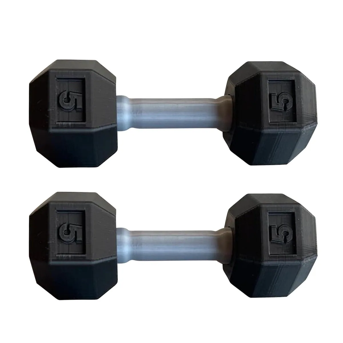  2PCS Dumbbells for Children PVC Fixed Black 4.75 x 1.75 inches — product photo