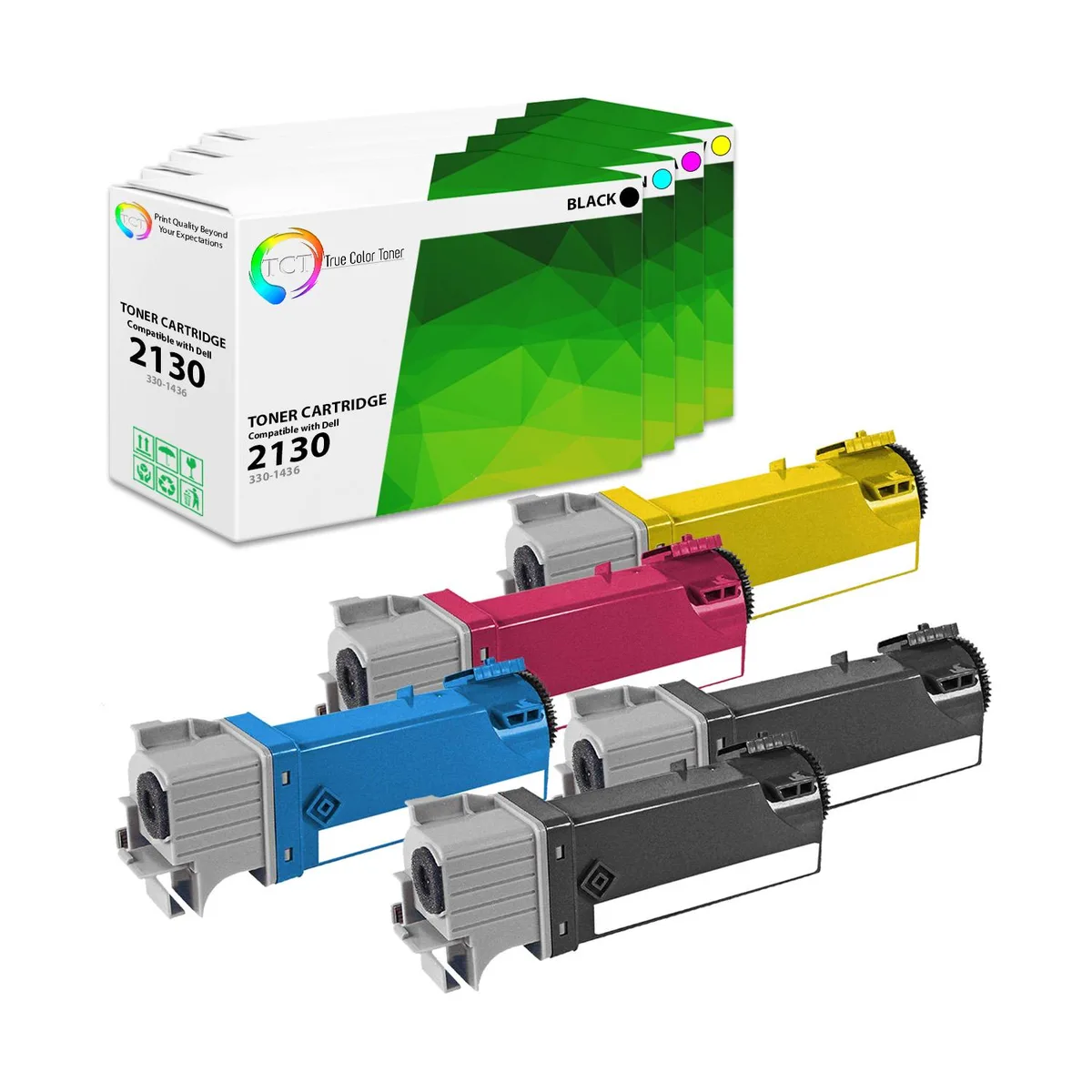 True Color Toner True Color Toner 2130 5 Pack Toner Cartridge 4 Colors 2500 Pages — product photo