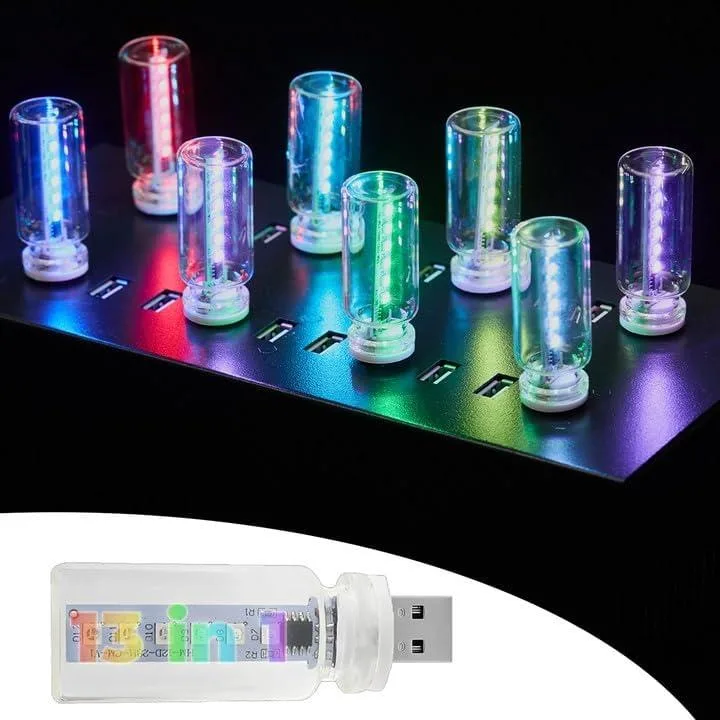 13 in 1 Car USB Night Light Portable Glass Bottle LED Bulb Interior Lights Camping — product photo
