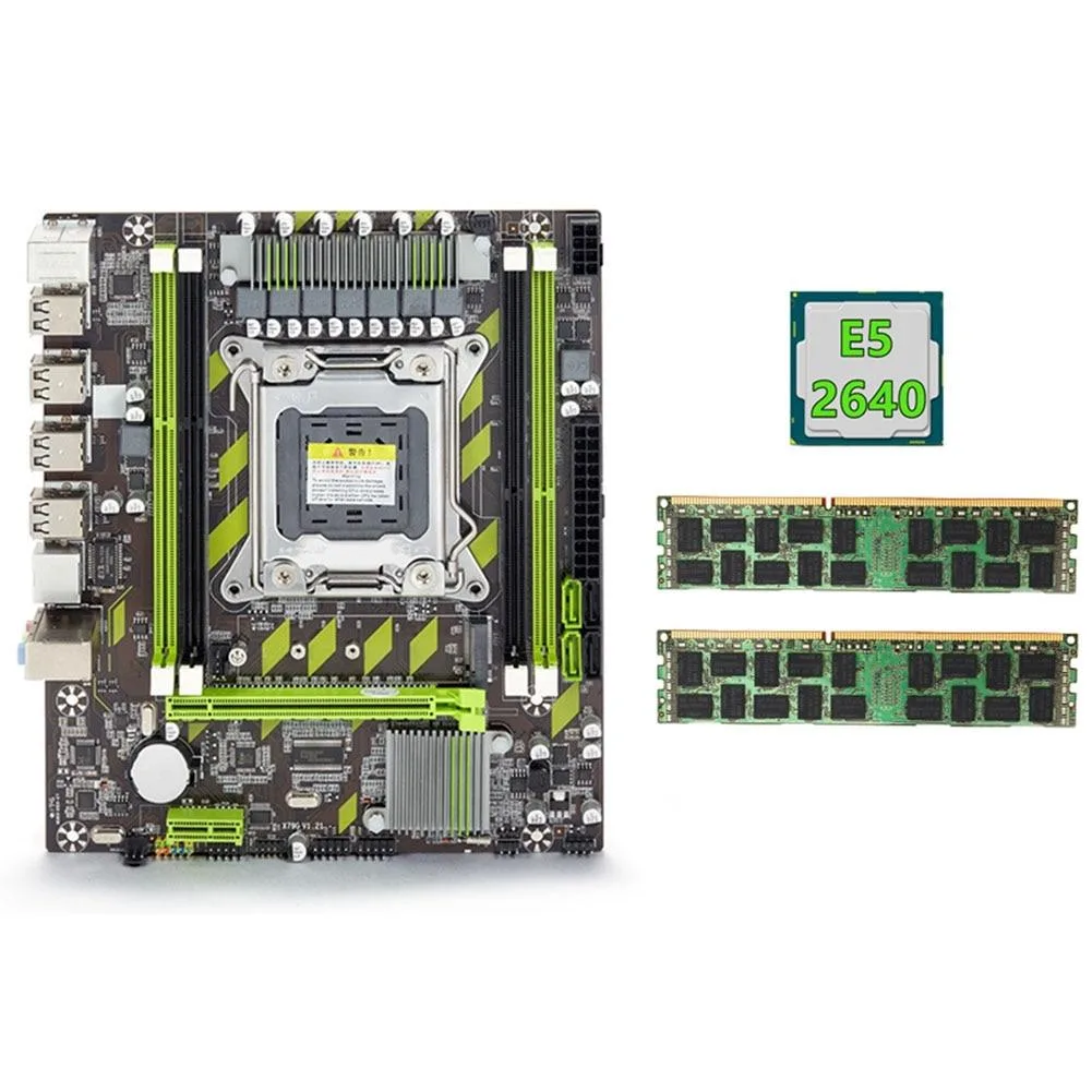 YINGHUA YINGHUA X79 server motherboard E5-2640 2×8GB DDR3 1600 REG ECC LGA 2011 NVME — product photo