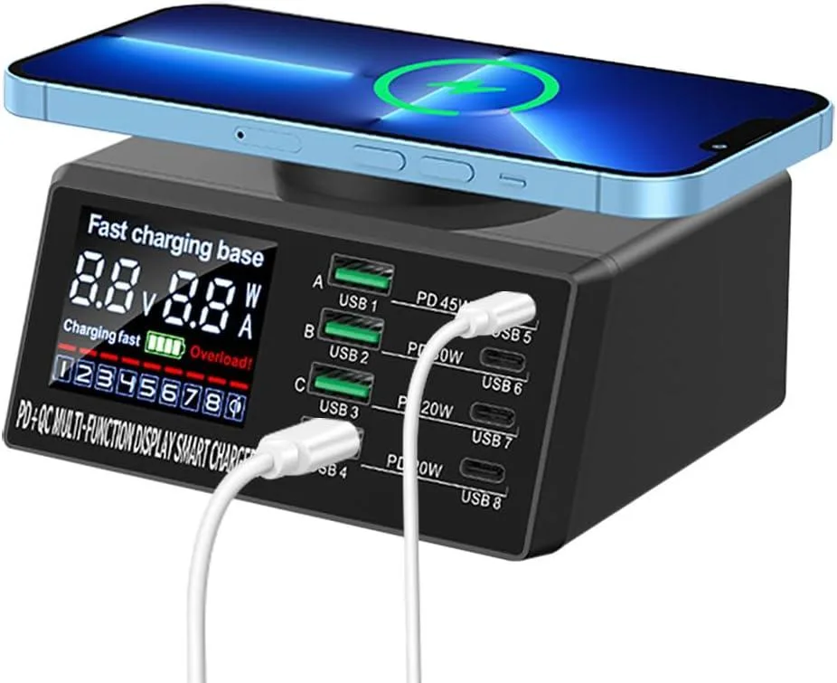 LUOM LUOM WLX-X9M 110W 8-Port Desktop Charger with 15W Wireless — product photo