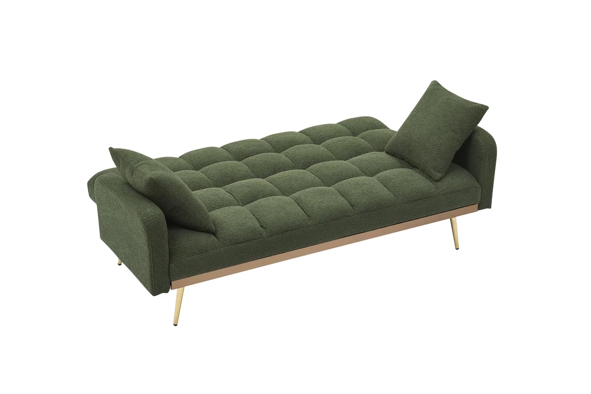 tuphen tuphen 69 Inch Green Teddy Sofa Bed — product photo