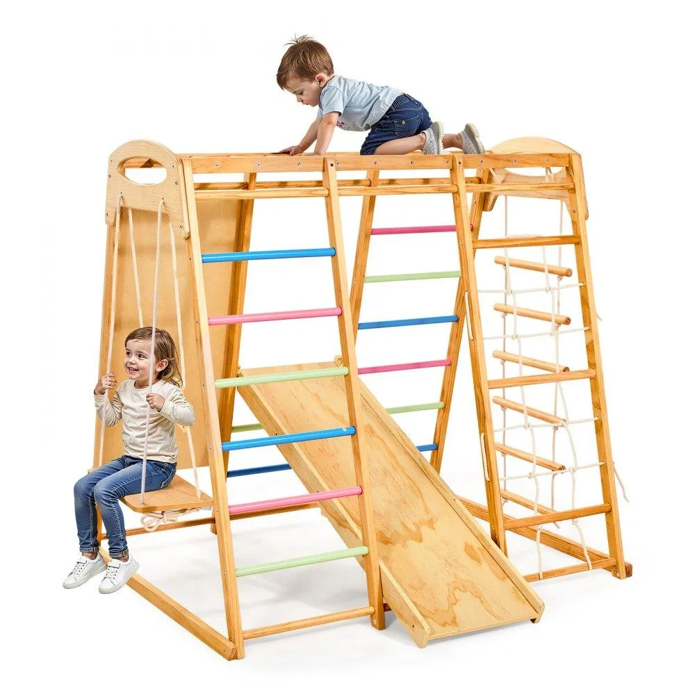 VEVOR VEVOR 7-in-1 Indoor Playground Jungle Gym 250 lbs 55.12" Slide Colorful — product photo