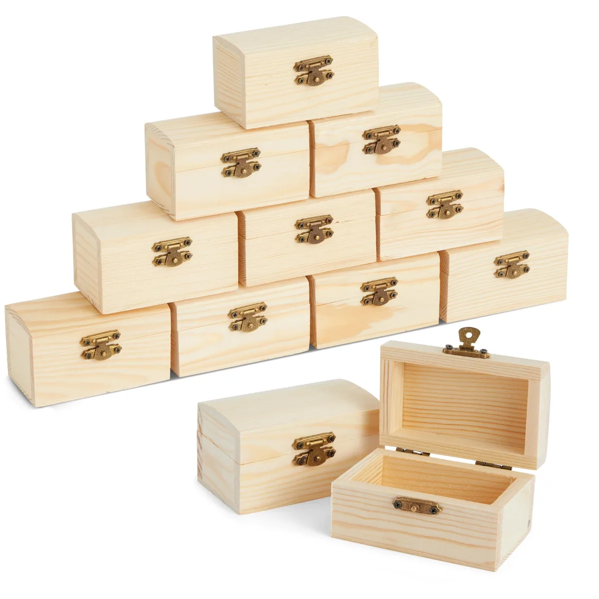  Bright Creations Mini Unfinished Wooden Treasure Boxes 12 Pack 3.5 x 2.2 x 2 In — product photo