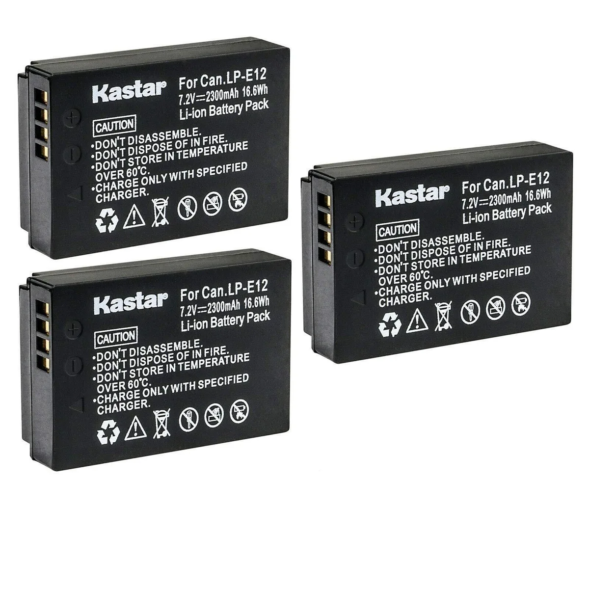 Kastar Kastar LP-E12 3-Pack 7.2V 2300mAh for ikan Live Air E12 PD Movie camera battery — product photo