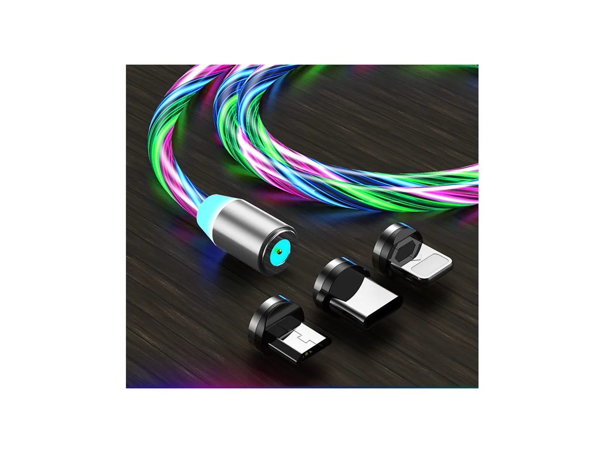 sakose sakose 3-in-1 Magnetic Charger Cable Blue LED 360° Rotating — product photo