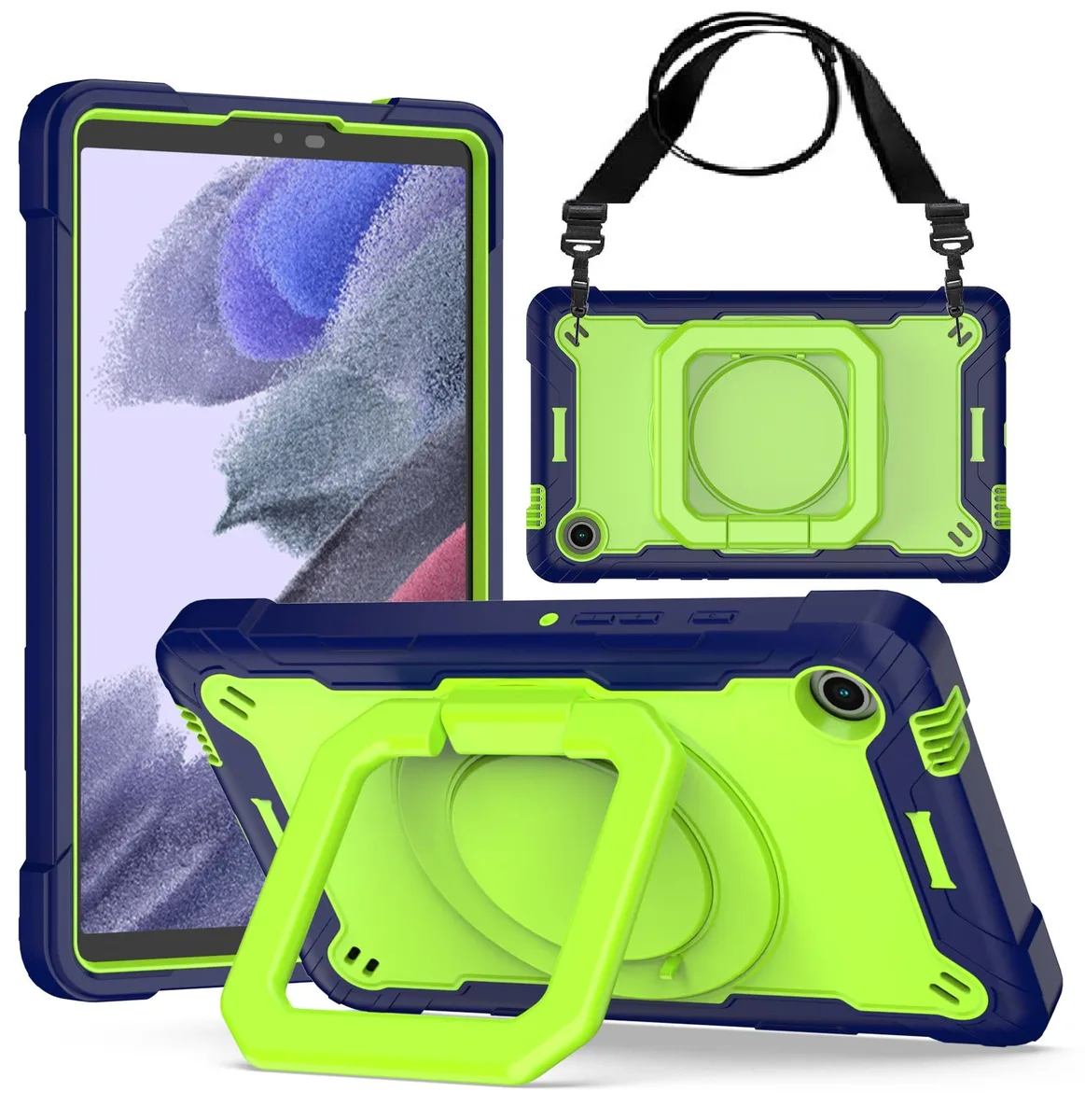 anicestore anicestore SM-X130 accessory case 8.7" blue green rotating stand shoulder strap — product photo