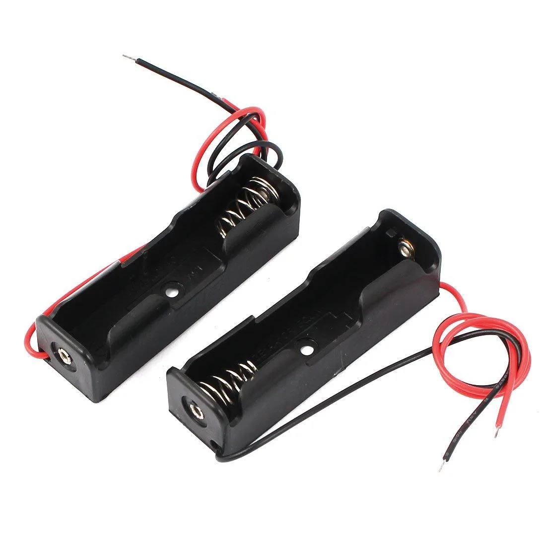 ProTechTrader ProTechTrader 2pcs Spring Clip Black Plastic 1 x 1.5V AA Battery Case Holder — product photo