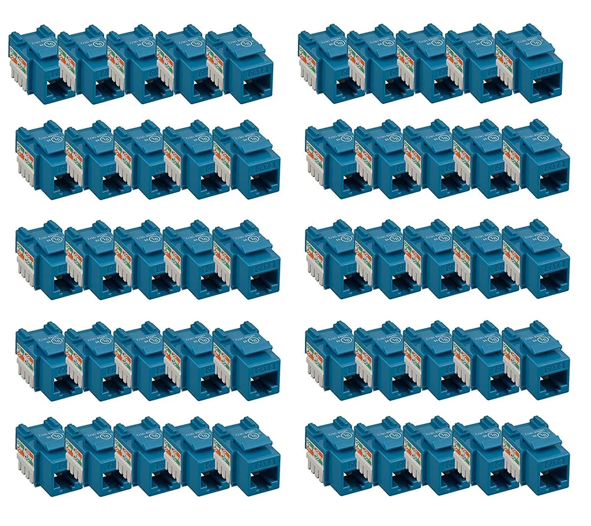 iMBAPrice iMBAPrice Cat6 RJ45 Punch-Down Keystone Jack Blue 50-Pack — product photo