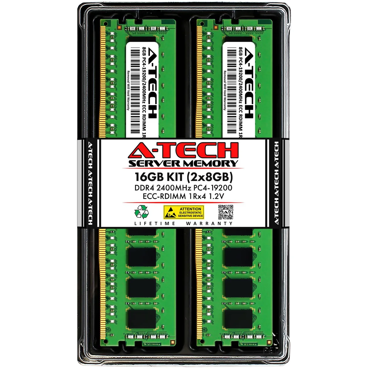 A-Tech A-Tech 16GB 2x8GB DDR4 2400 ECC RDIMM 1Rx4 CL17 1.2V server RAM — product photo