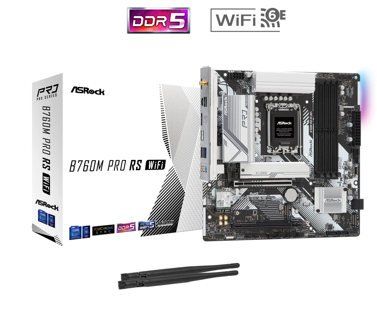 ASRock ASRock B760M Pro RS WiFi Intel motherboard LGA 1700 DDR5 256GB — product photo