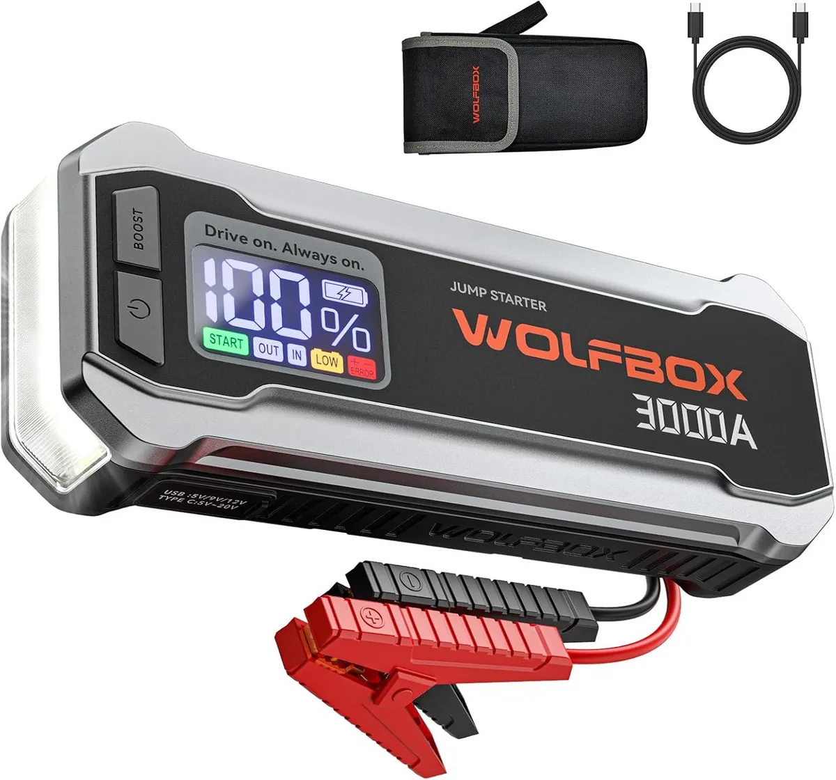 WOLFBOX WOLFBOX 3000A Jump Starter 16000mAh 65W — product photo