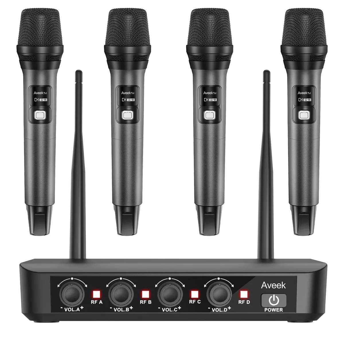  Aveek PRO-06 4-Channel Wireless Microphone System 262ft 40h — product photo