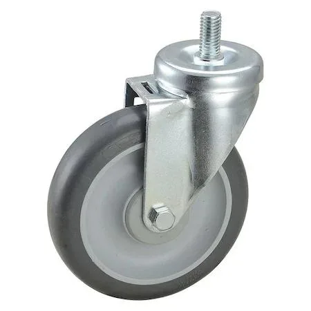 White vinyl swivel stem caster with steel zinc plated frame