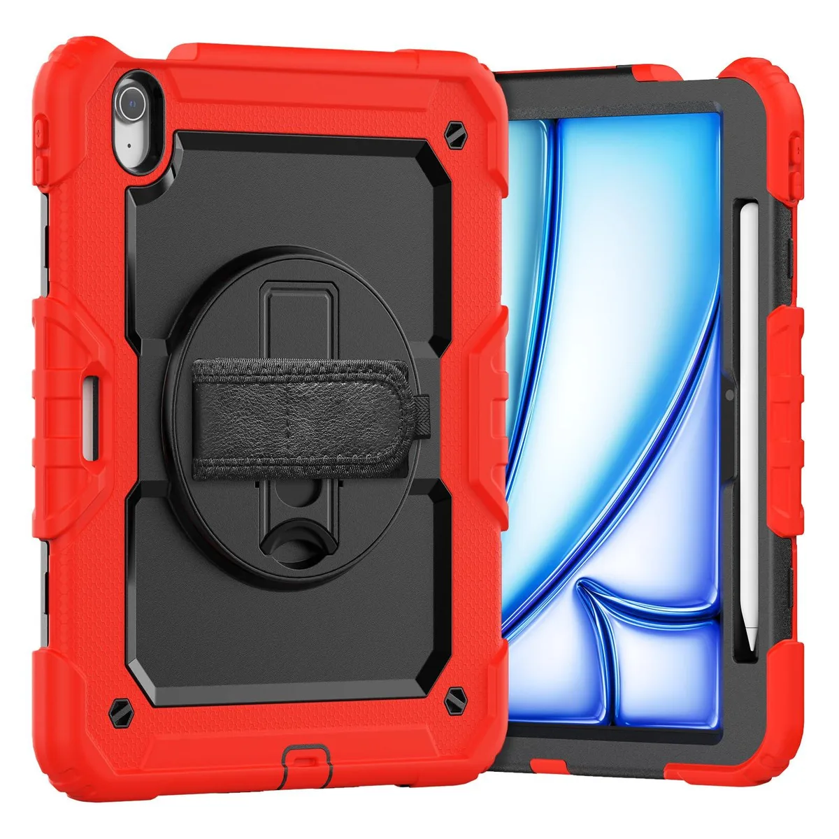 Timoom Timoom Heavy Duty Shockproof Case Red 11" 360° Stand Shoulder Strap iPad Air M3 2025 M2 2024 5th 4th Gen 10.9 — product photo
