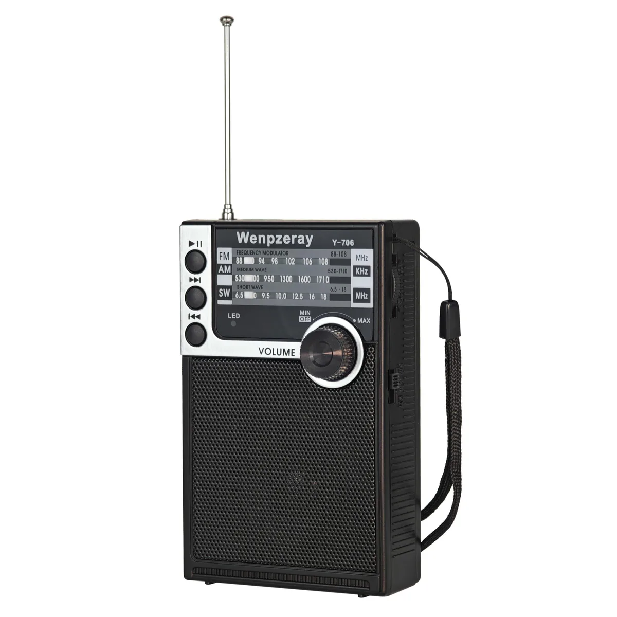  WENPZERAY Y-706-H AM FM SW Pocket Radio (Black) — product photo