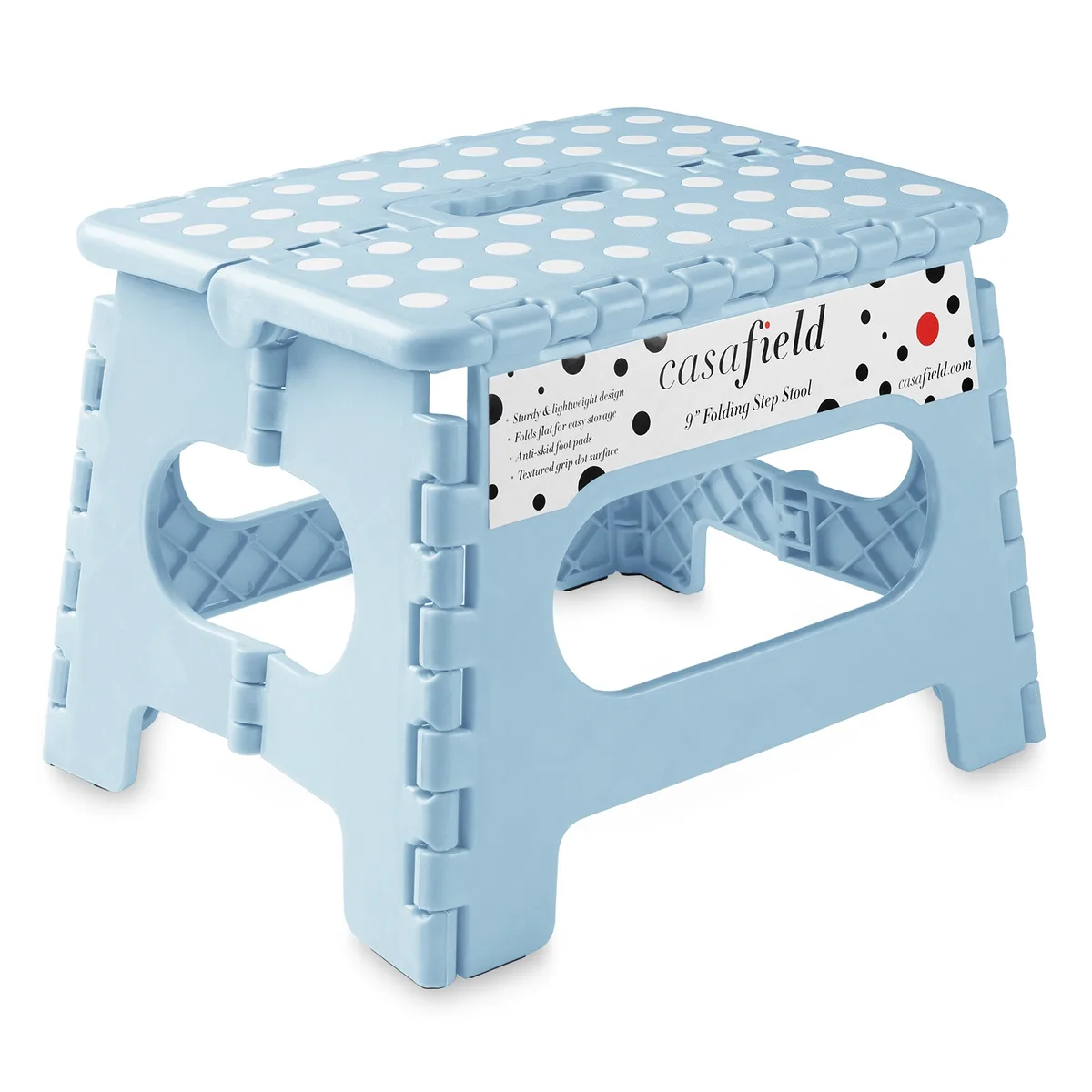 Casafield Casafield 9" Folding Step Stool with Handle, Blue — product photo