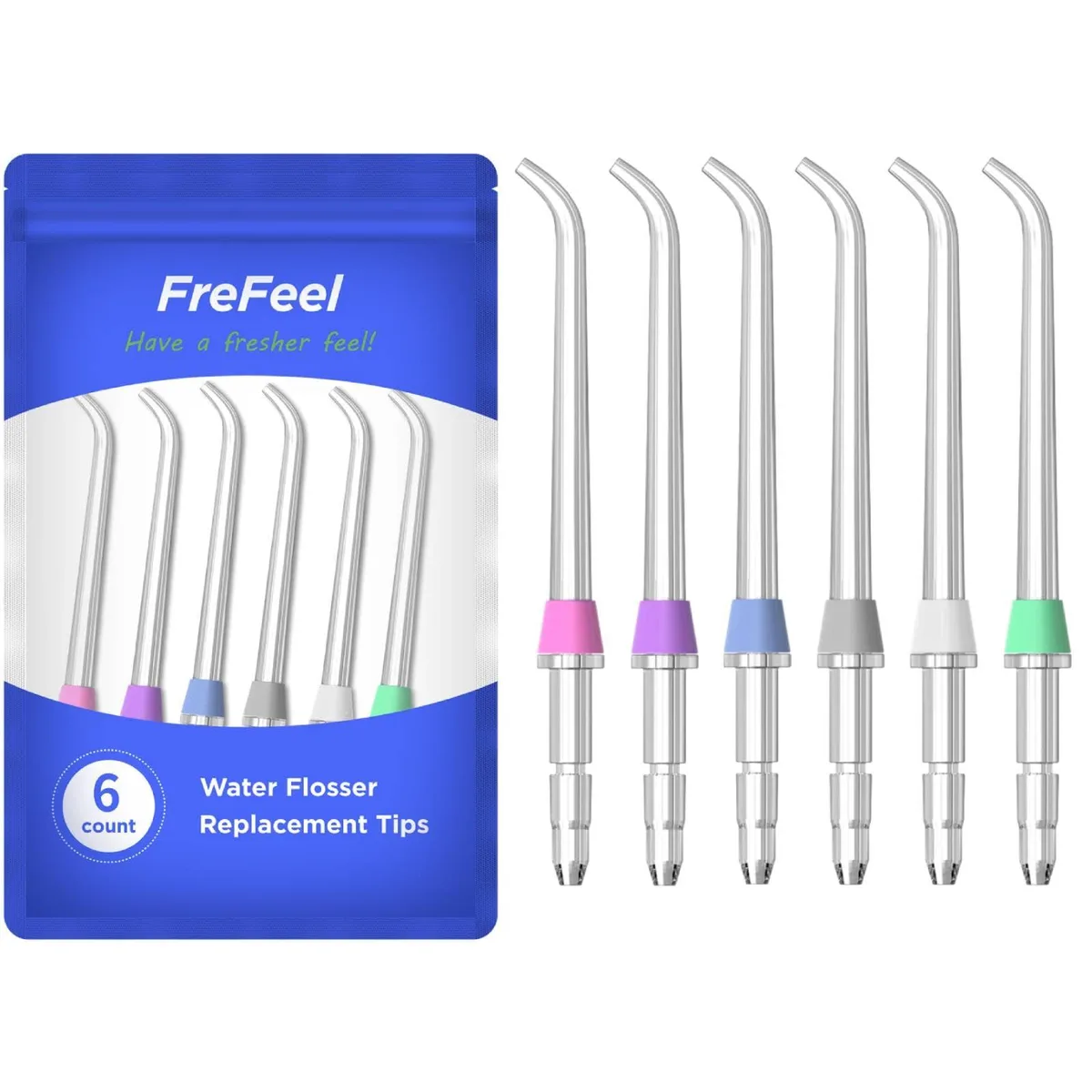 White classic jet tips in a six-count pack