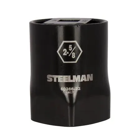 Black powder-coated 6-point locknut socket with laser-etched markings