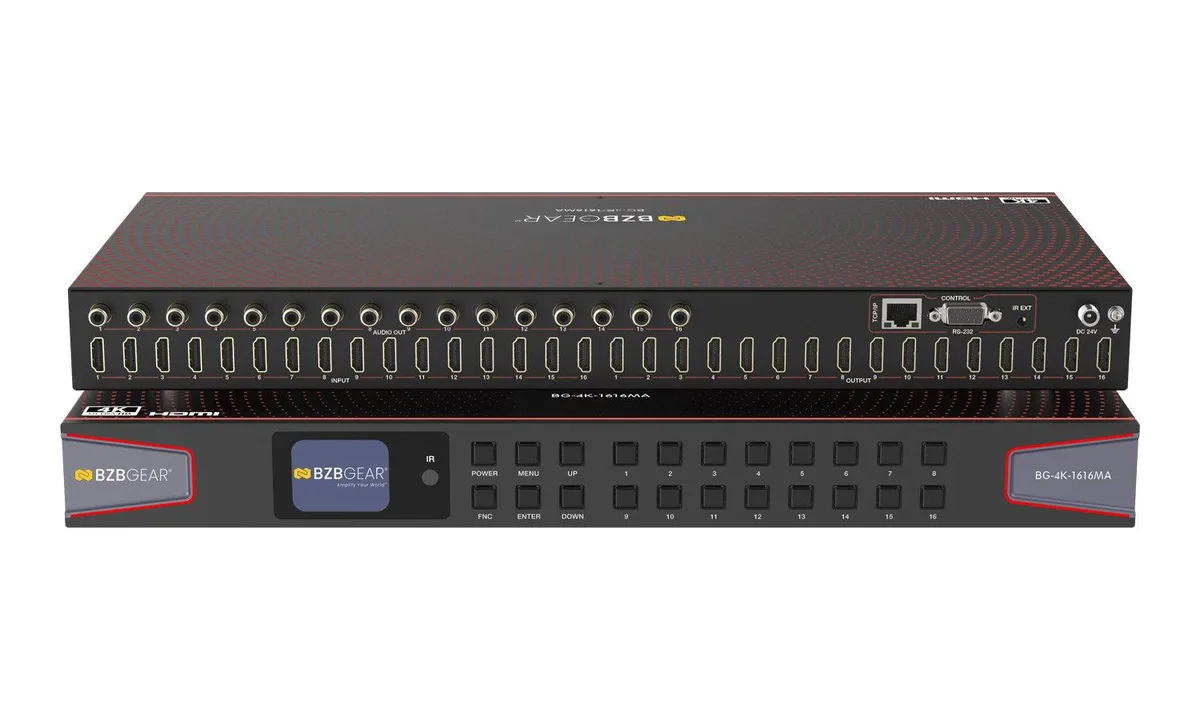 BZBGEAR BZBGEAR 16x16 4K HDMI 2.0 Matrix Switcher Audio — product photo