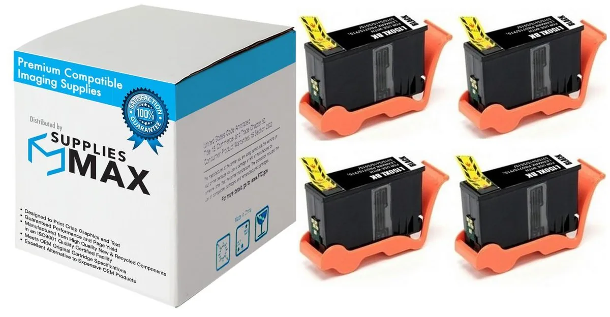 SuppliesMax SuppliesMax Lexmark 14N1837_2PK Black Inkjet 4 Pack 750 Pages — product photo