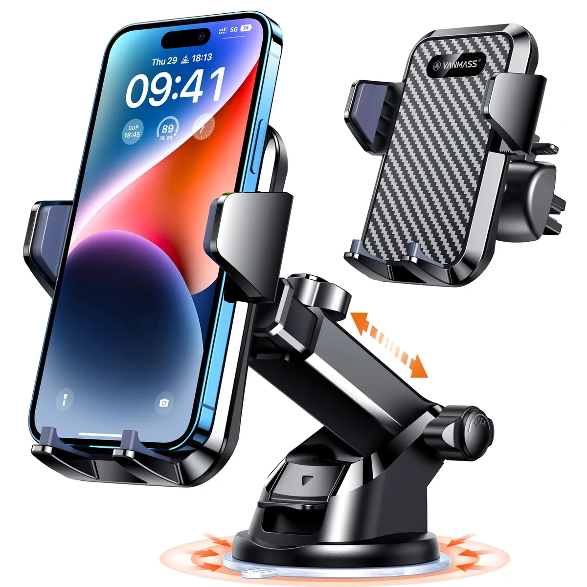 VANMASS CTVK13 Ink Black Phone Mount — product photo
