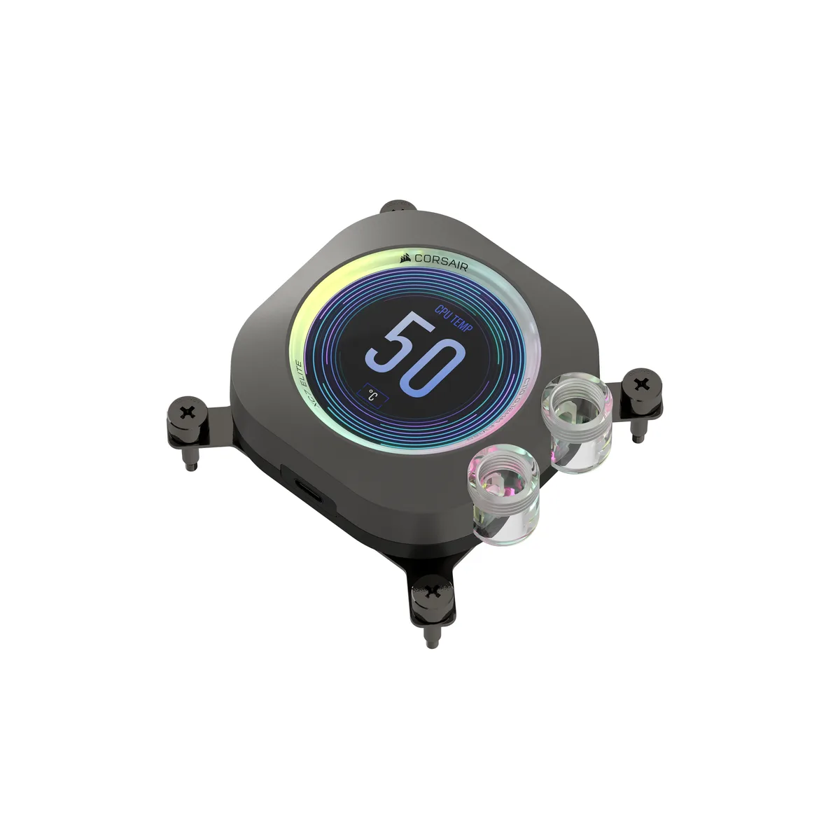 Corsair Corsair CX-9010023-WW XC7 RGB ELITE LCD CPU Water Block 480x480 IPS 31 RGB Stealth Gray diy cooling — product photo