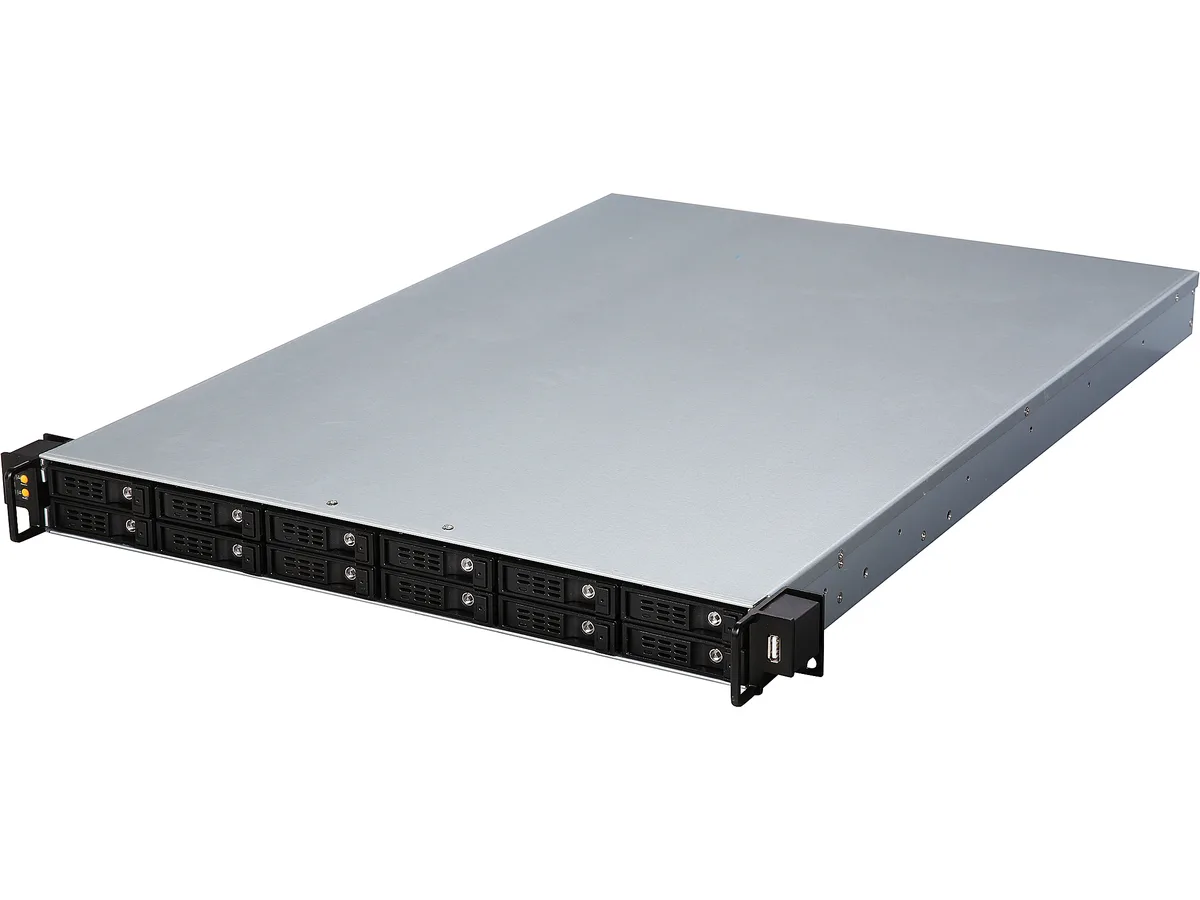 Athena Power Athena Power RM-1U1122HE12 1U 12-bay E-ATX server chassis — product photo