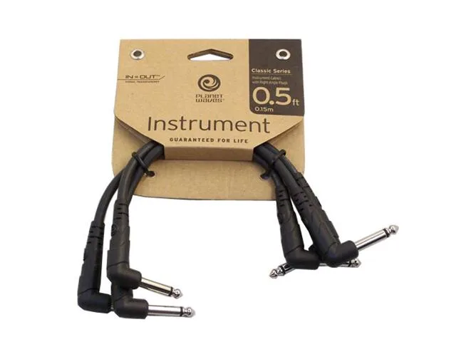 Three six-inch right-angle patch cables with nickel plugs