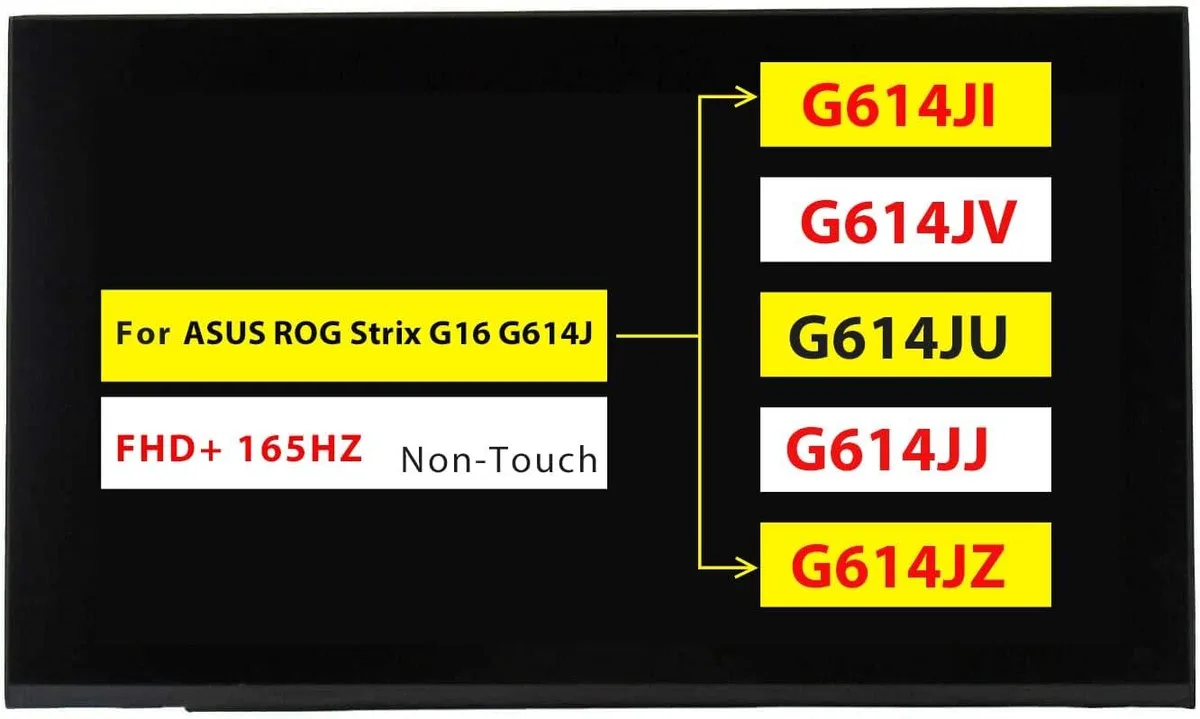 NUOLAISUN NUOLAISUN 16.0" WUXGA 1920x1200 165Hz 40-pin IPS laptop screen for ASUS ROG Strix G16 2023 G614J series — product photo