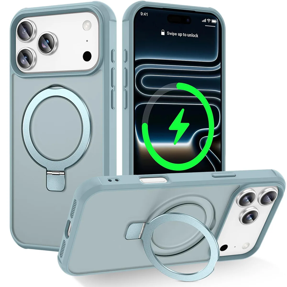 ViewSonic ViewSonic Magnetic Case with Stand for iPhone 17 Pro Max, Teal Green — product photo